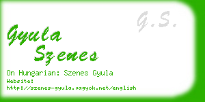 gyula szenes business card